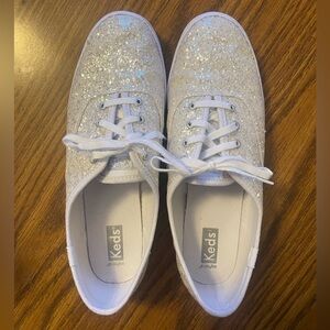Keds Women's Sparkle Sneakers - Silver and White